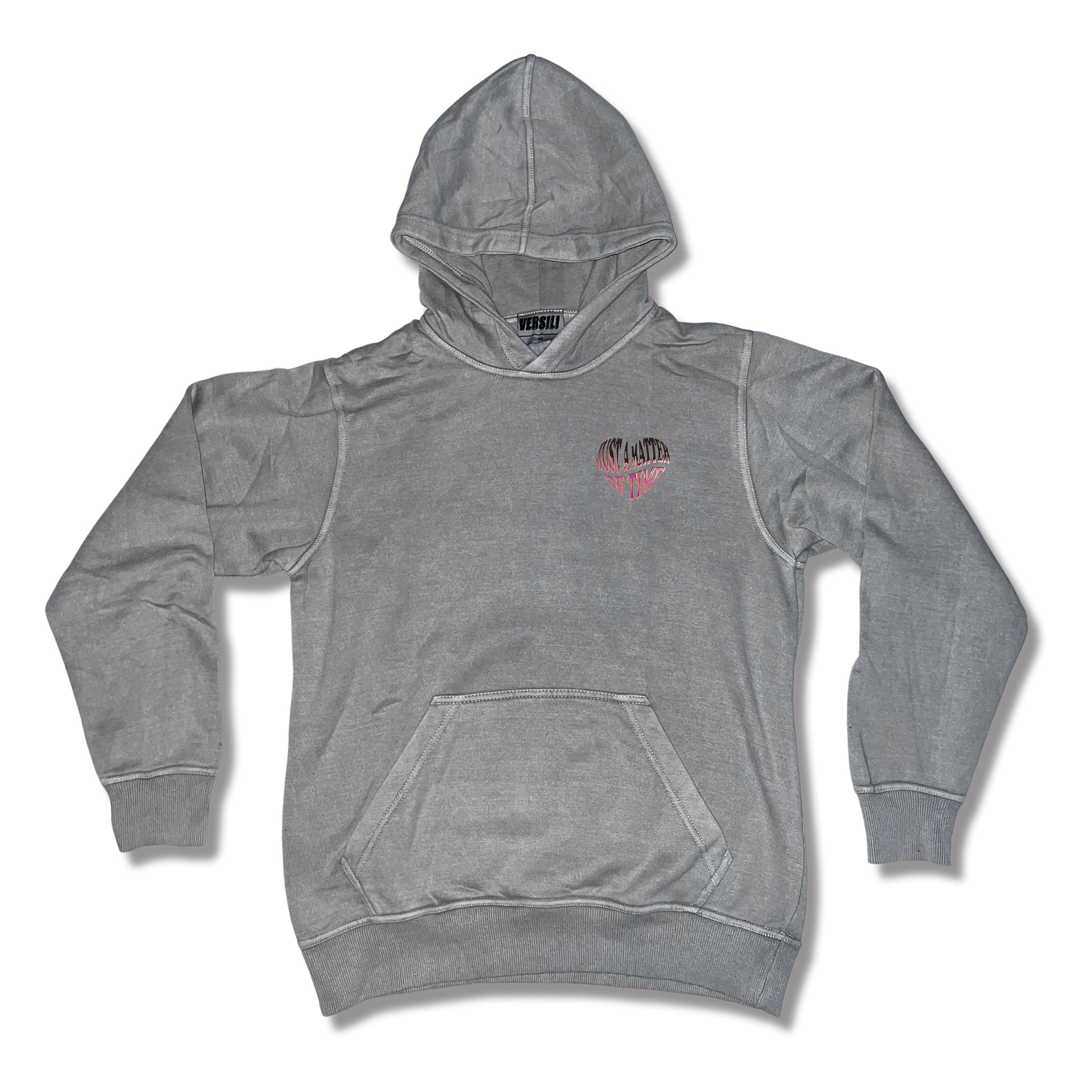 Just A Matter Of Time Grey Hoodie